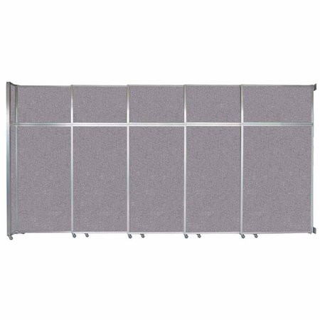 VERSARE Operable Wall Sliding Room Divider 15'7" x 8'5-1/4" Cloud Gray Fabric 1072508